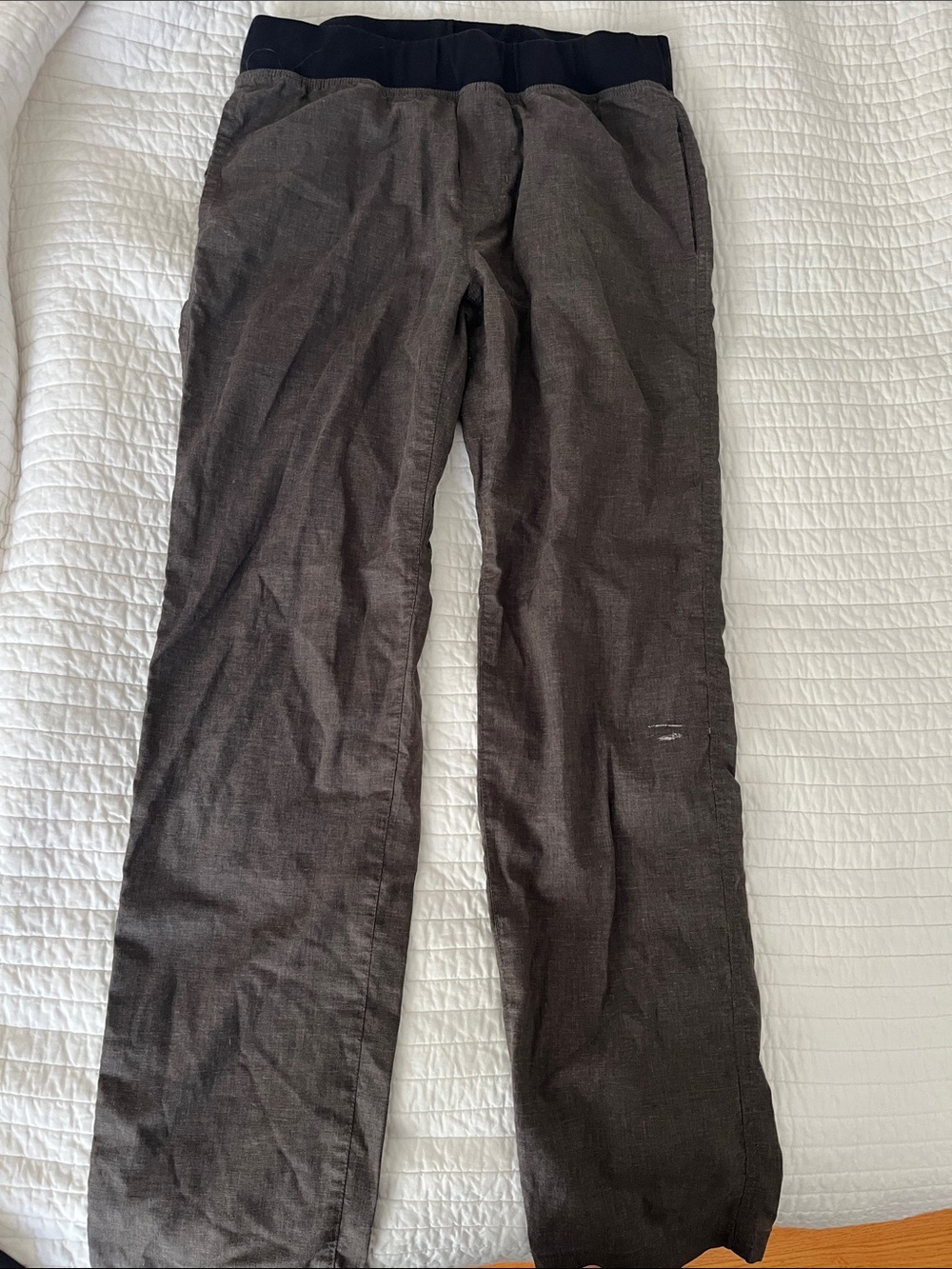 Prana Men's Brown Jogger-Style Sweatpants with Black Elastic Waistband